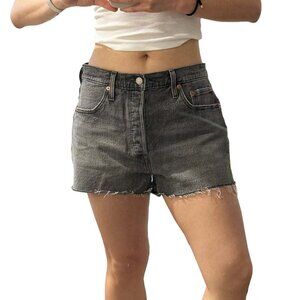 Levi's Grey 501 High-Waisted Denim Shorts Size 29